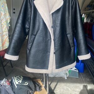 Wild Fable Black and Cream Leather Jacket